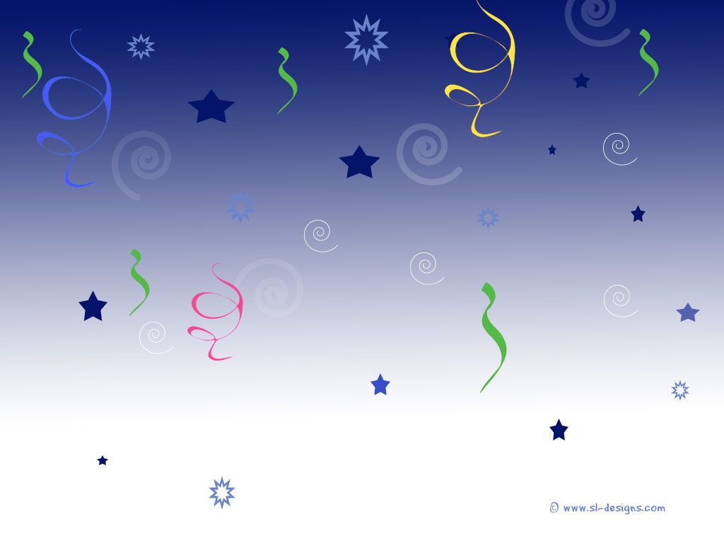 balloon, streamers and stars - Free Party Desktop Wallpaper