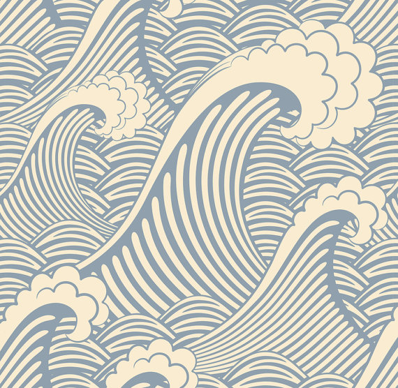 Waves of Chic Removable Wallpaper 8 Feet by WallsNeedLove on Etsy
