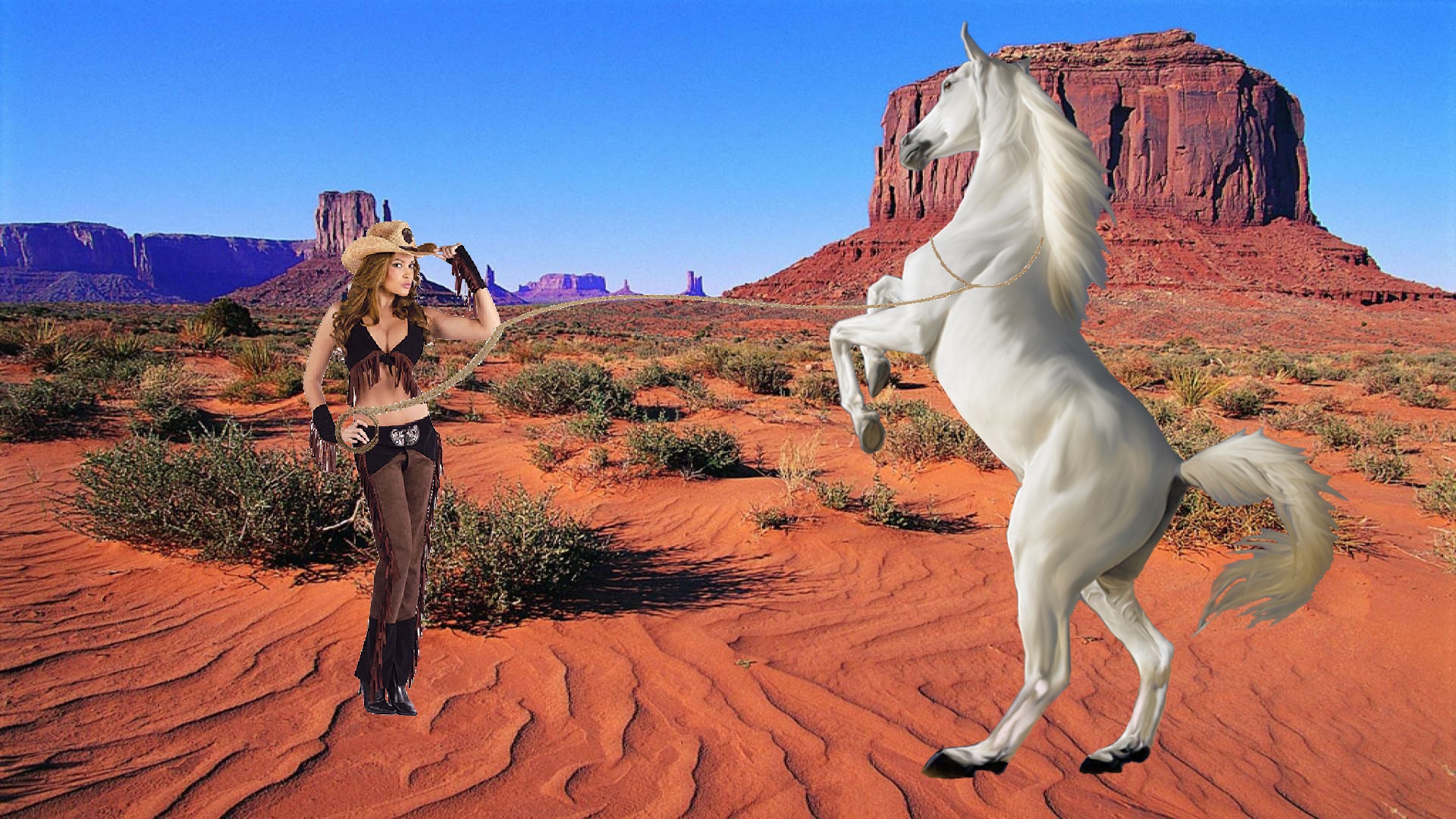 Hot cowgirl tamed a beautiful wild white horse - Cowgirls Fan Art ...