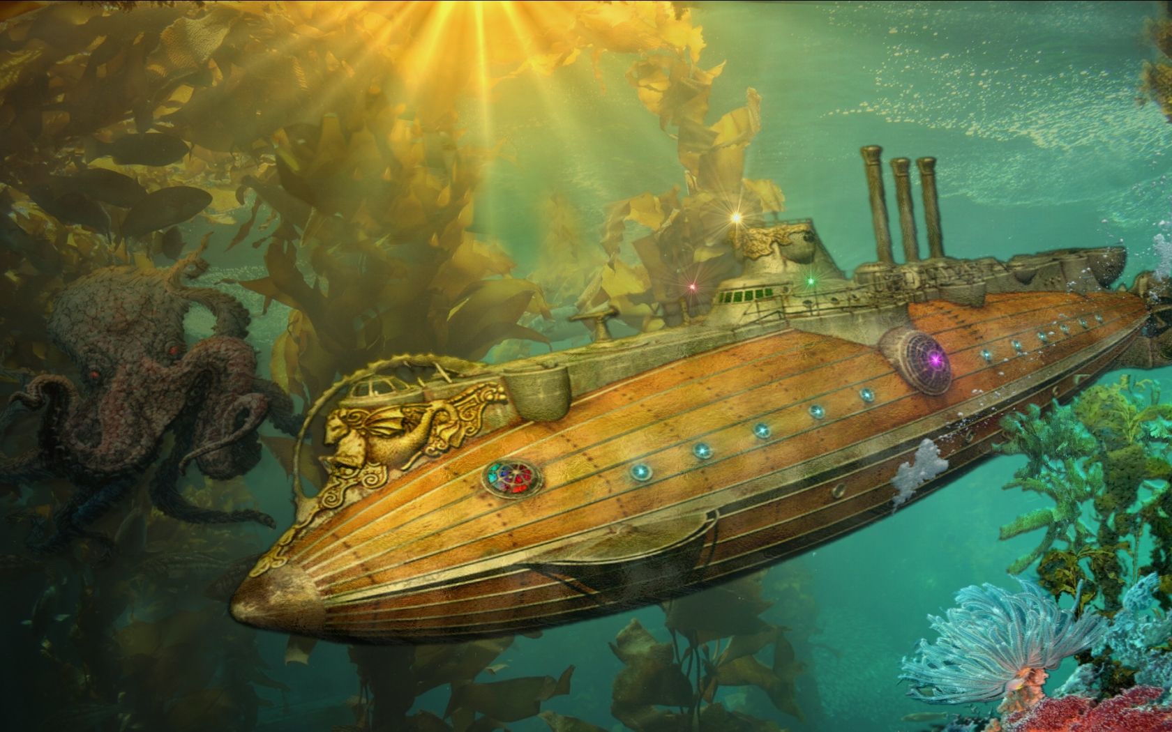submarine, The Nautilus, Jules Verne :: Wallpapers
