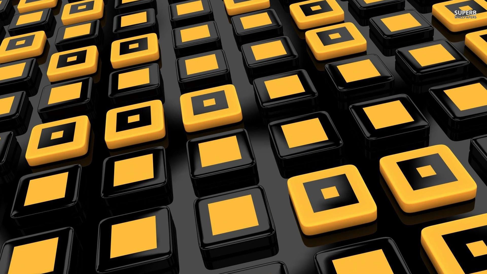 Black and yellow buttons wallpaper - 3D wallpapers