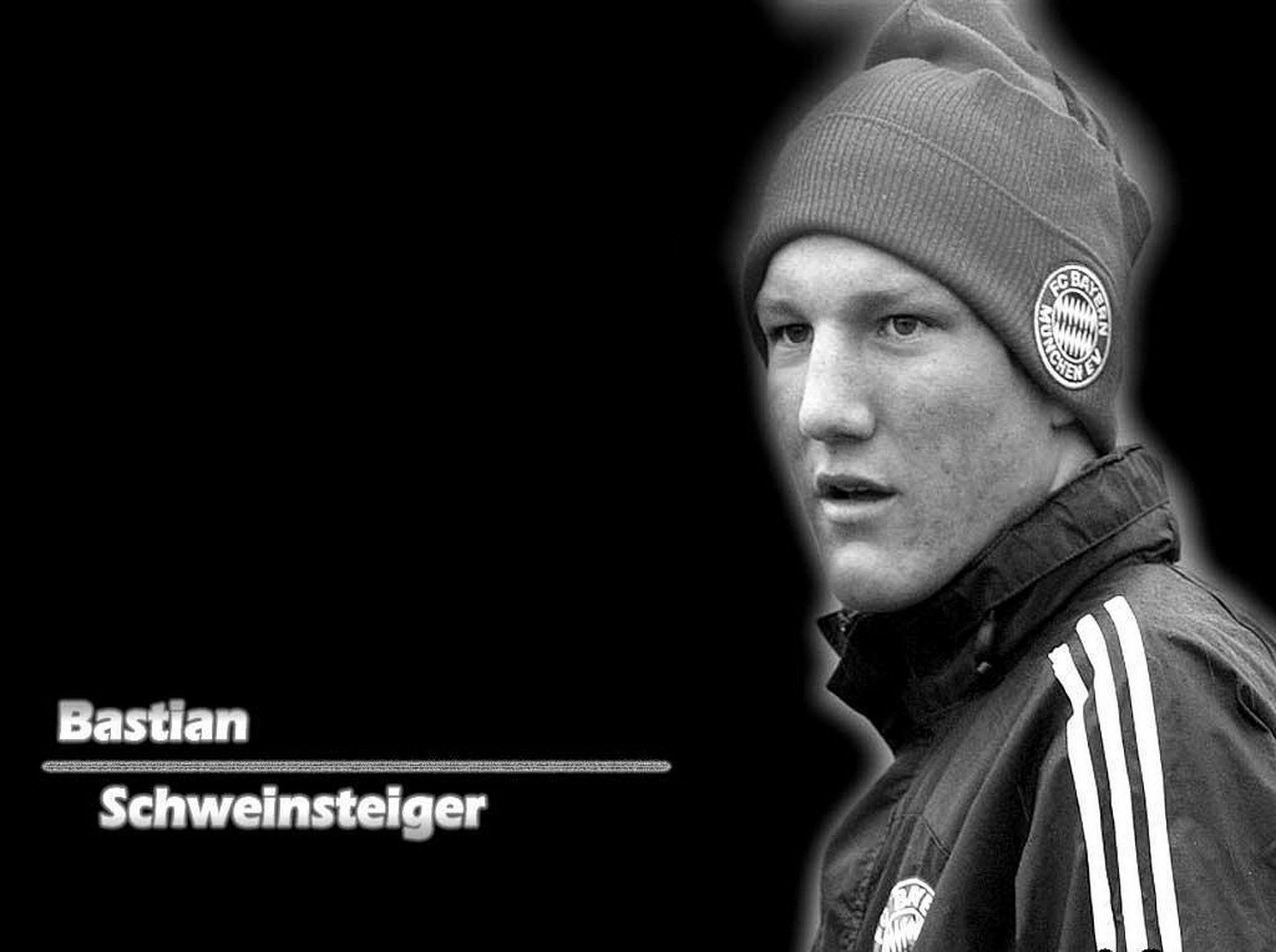 The best player of Bayern Bastian Schweinsteiger on black
