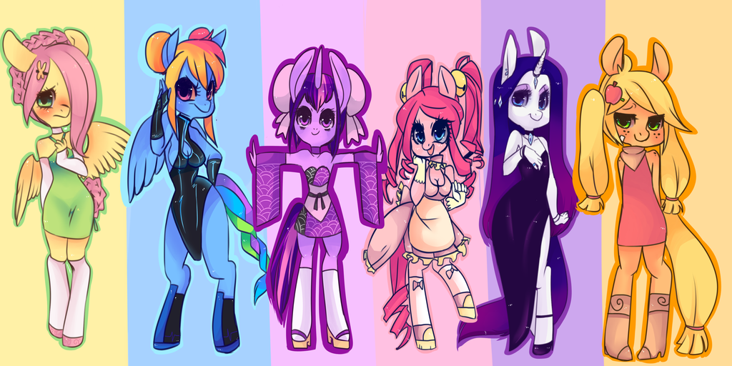 My little pony gals Mane six wallpaper by Spookie Sweets