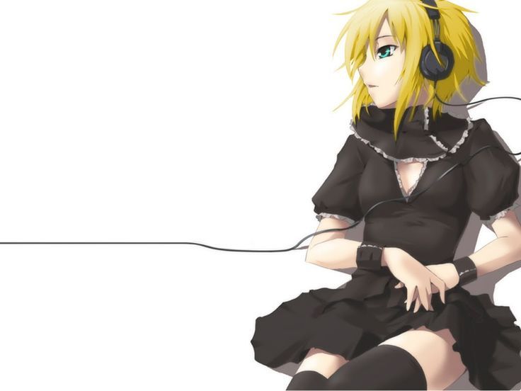 Cute Anime Girl Listening To Music Wallpaper | * Fantasy - Gals ...