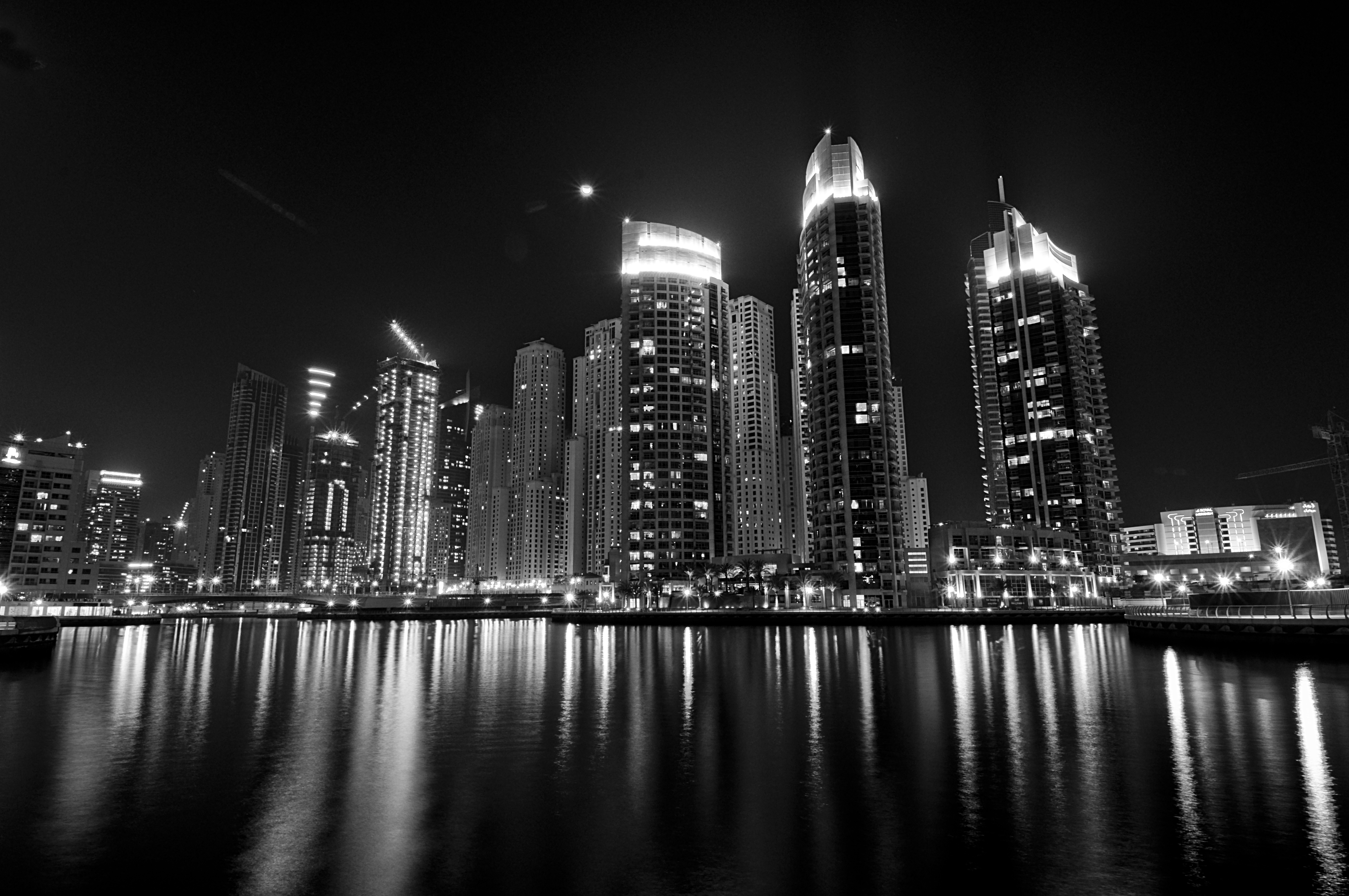 Dubai Marina B/W by CSamiano on DeviantArt