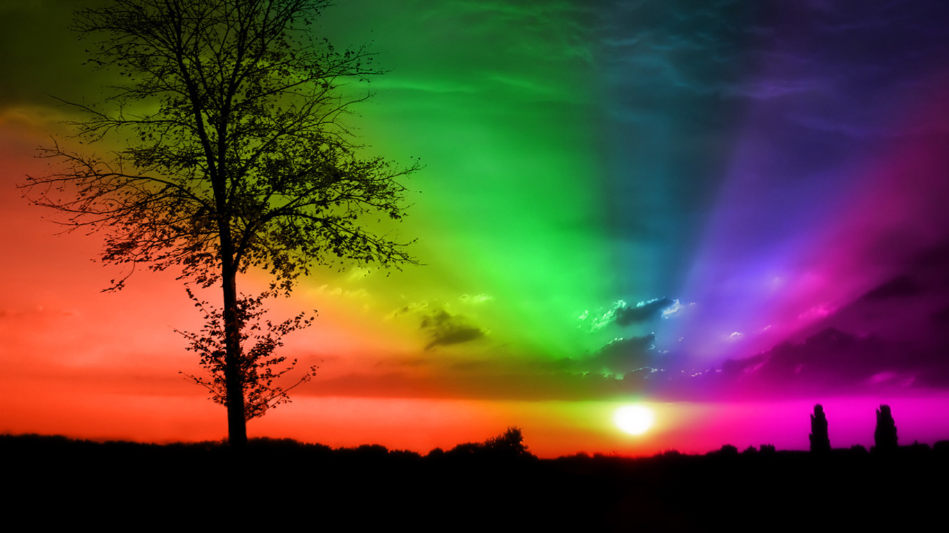 Rainbow Sunset Twitter Backgrounds, Rainbow Sunset Twitter Themes