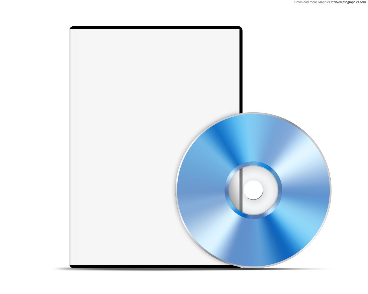Blank white case with DVD, PSD web template | PSDGraphics