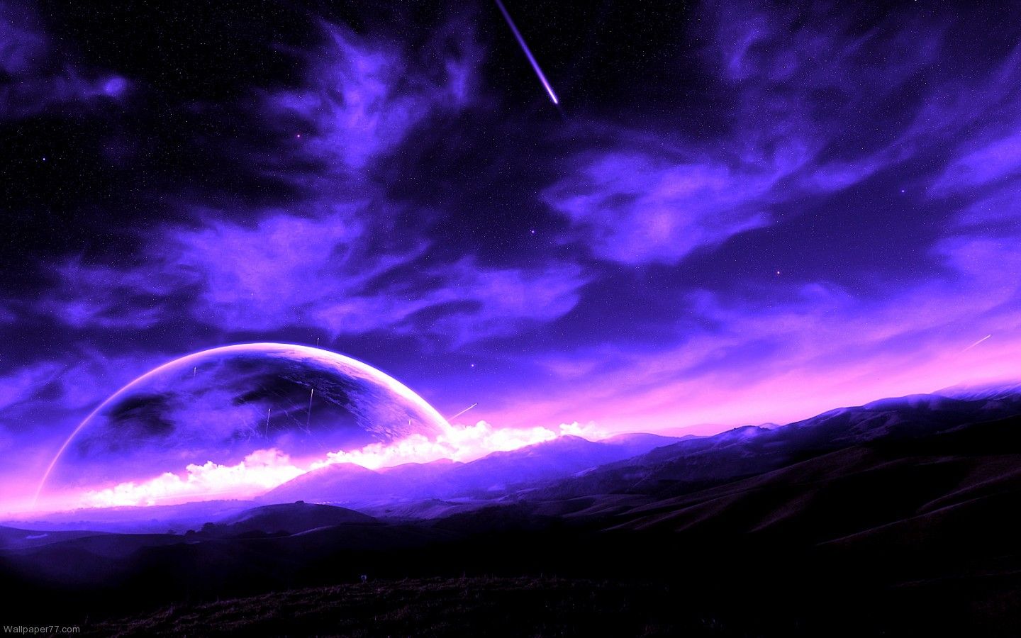 Purple Planets in Space - Pics about space