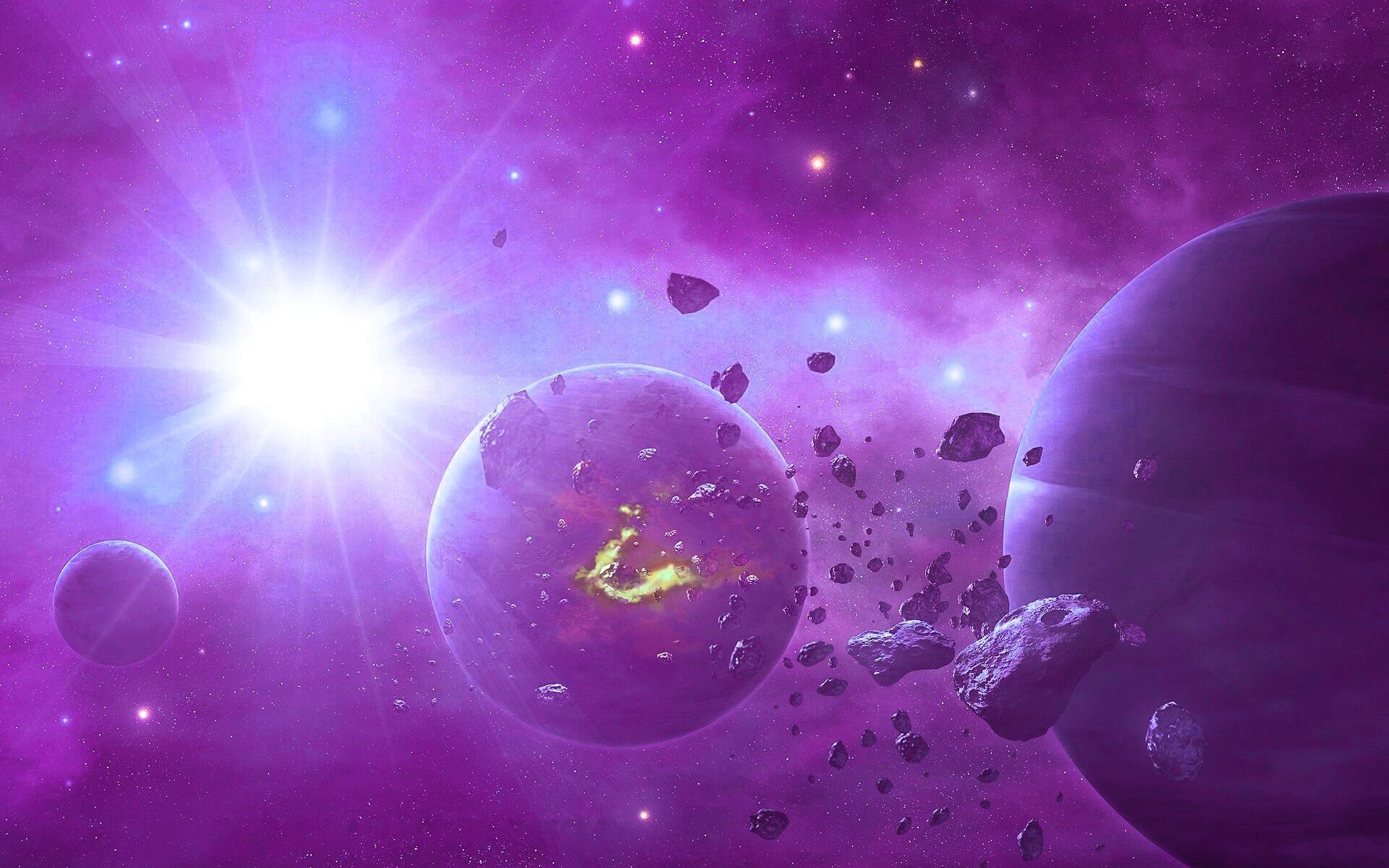 Purple Sun Space Wallpaper - New HD Wallpapers