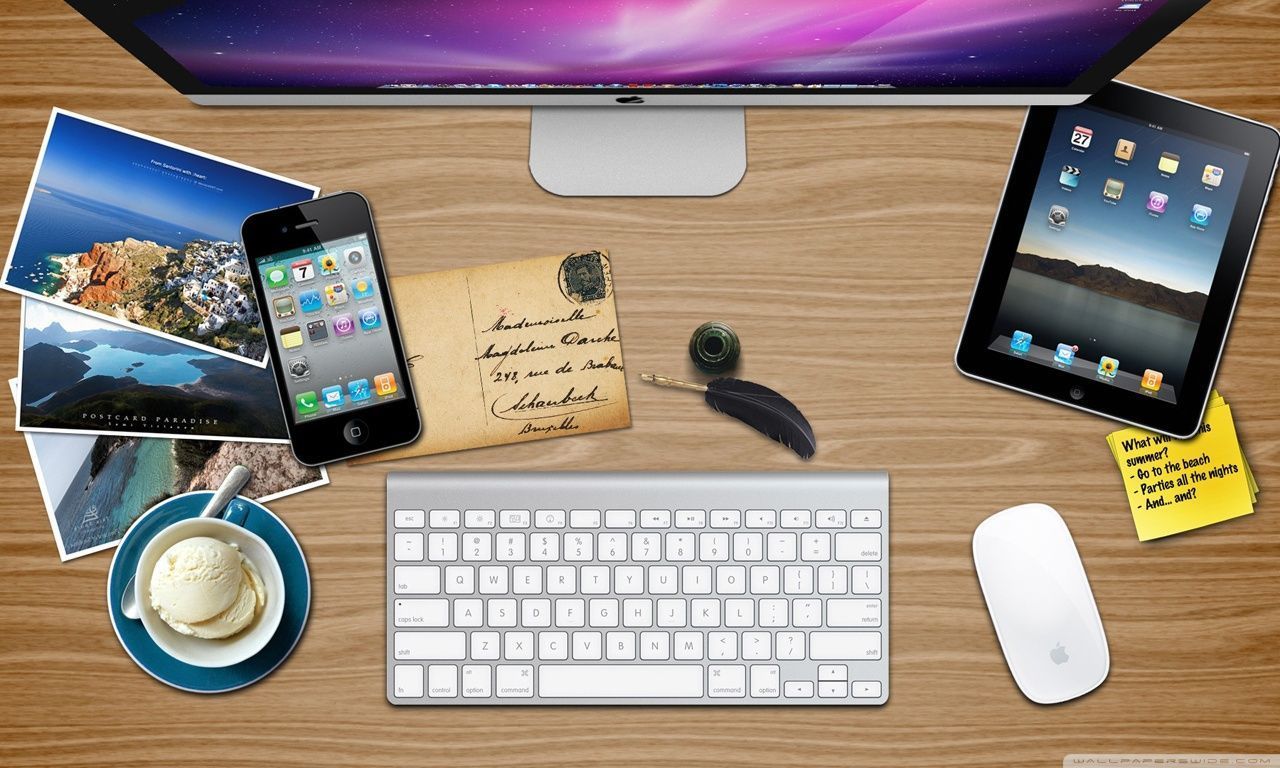 Apple Desk HD desktop wallpaper : Widescreen : High Definition ...
