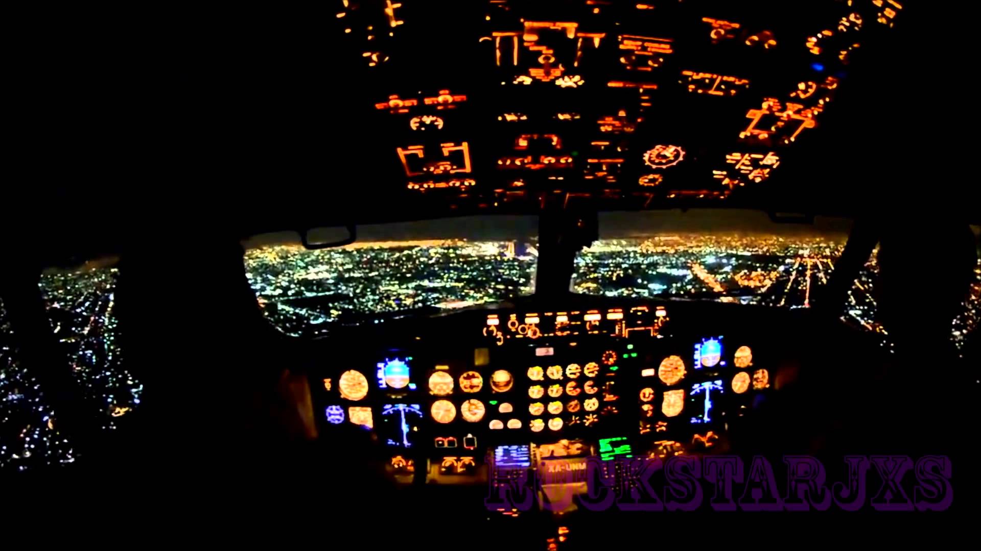 Plane landing night cockpit view *MUST WATCH* - YouTube