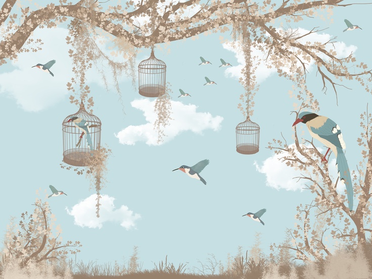 Bird Print Wallpaper on Pinterest | Bird Wallpaper, Wallpaper Art ...