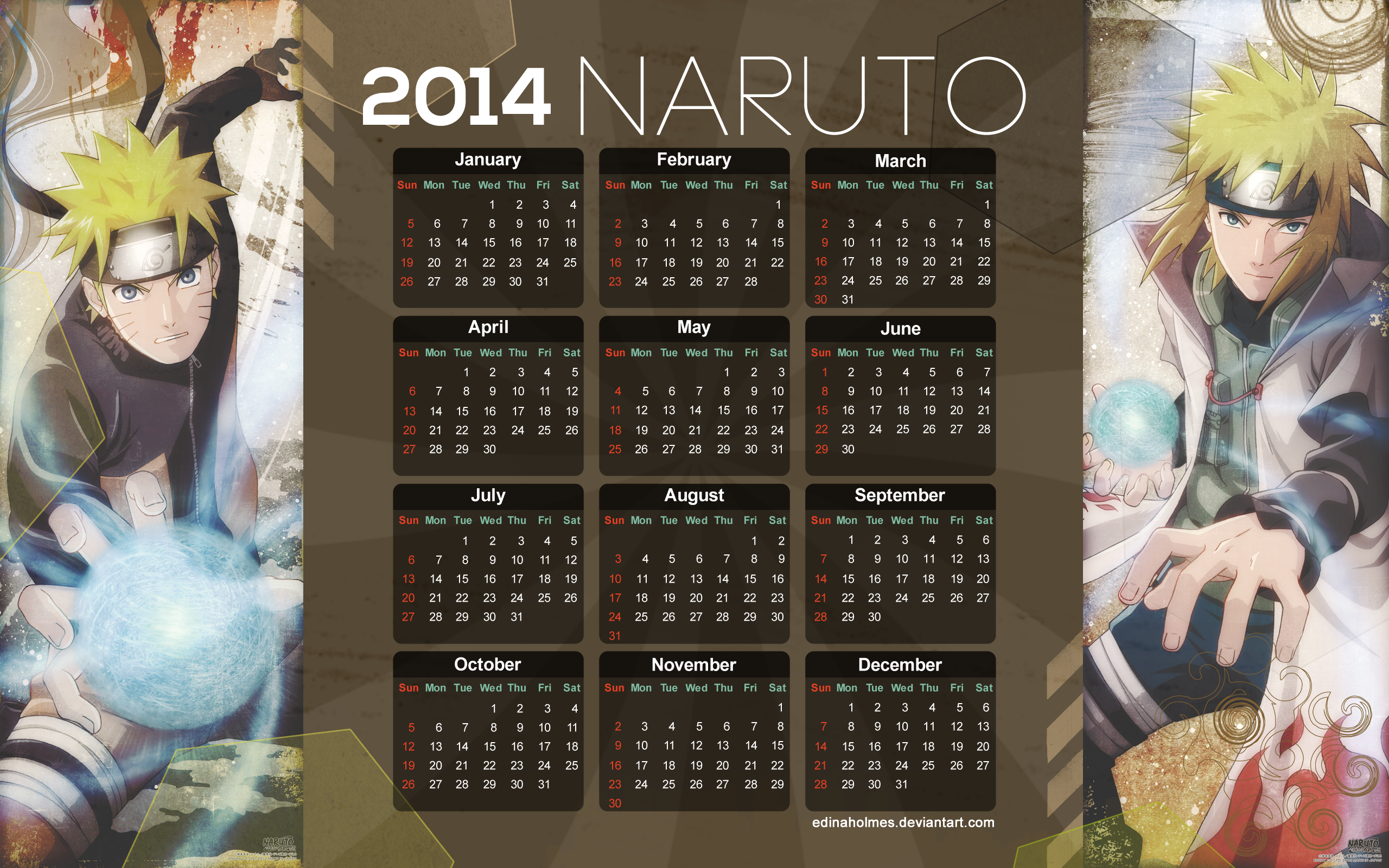 DeviantArt More Like First Quarter Calendar Wallpaper 2014