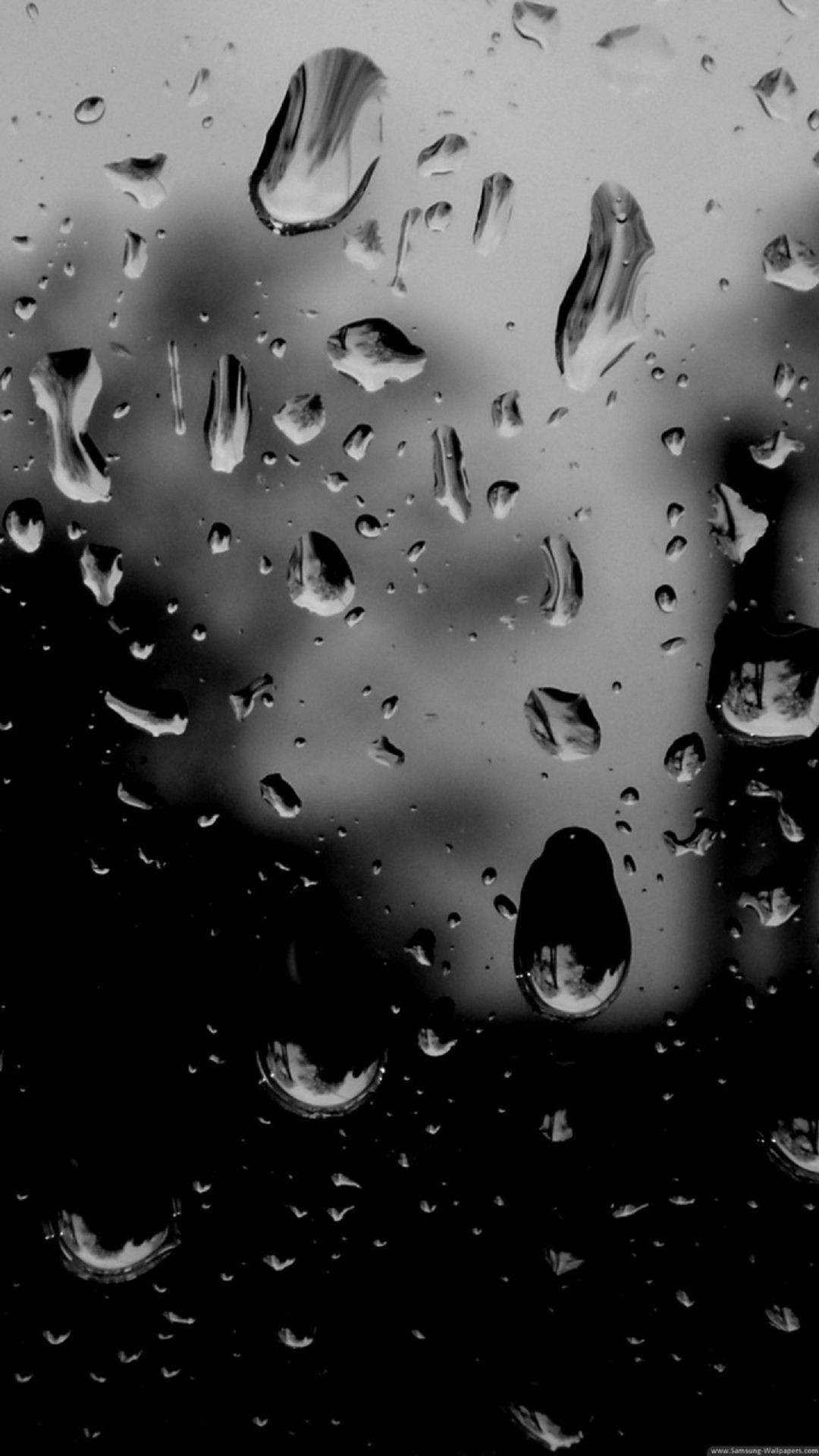 Misc iPhone 6 Plus Wallpapers - Black And White Raindrops On Glass ...