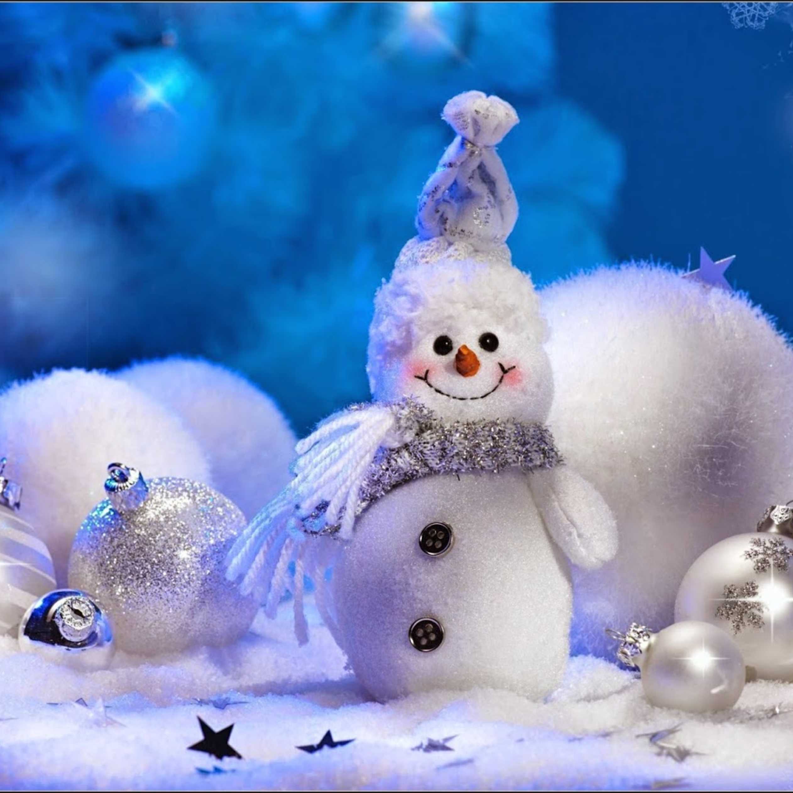 Wallpaper Download 2524x2524 Sweet little snowman and white