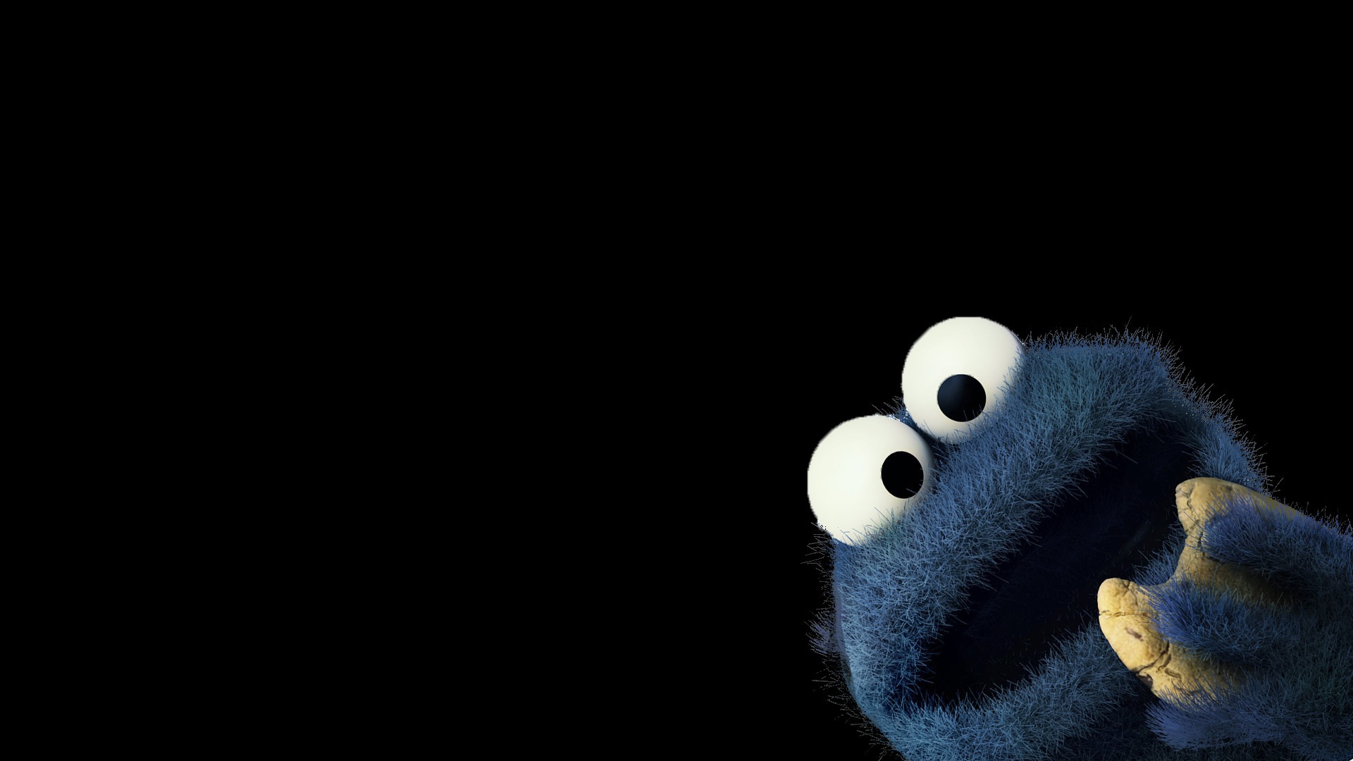 High Resolution Black Cookie Monster HD 1080p Wallpaper