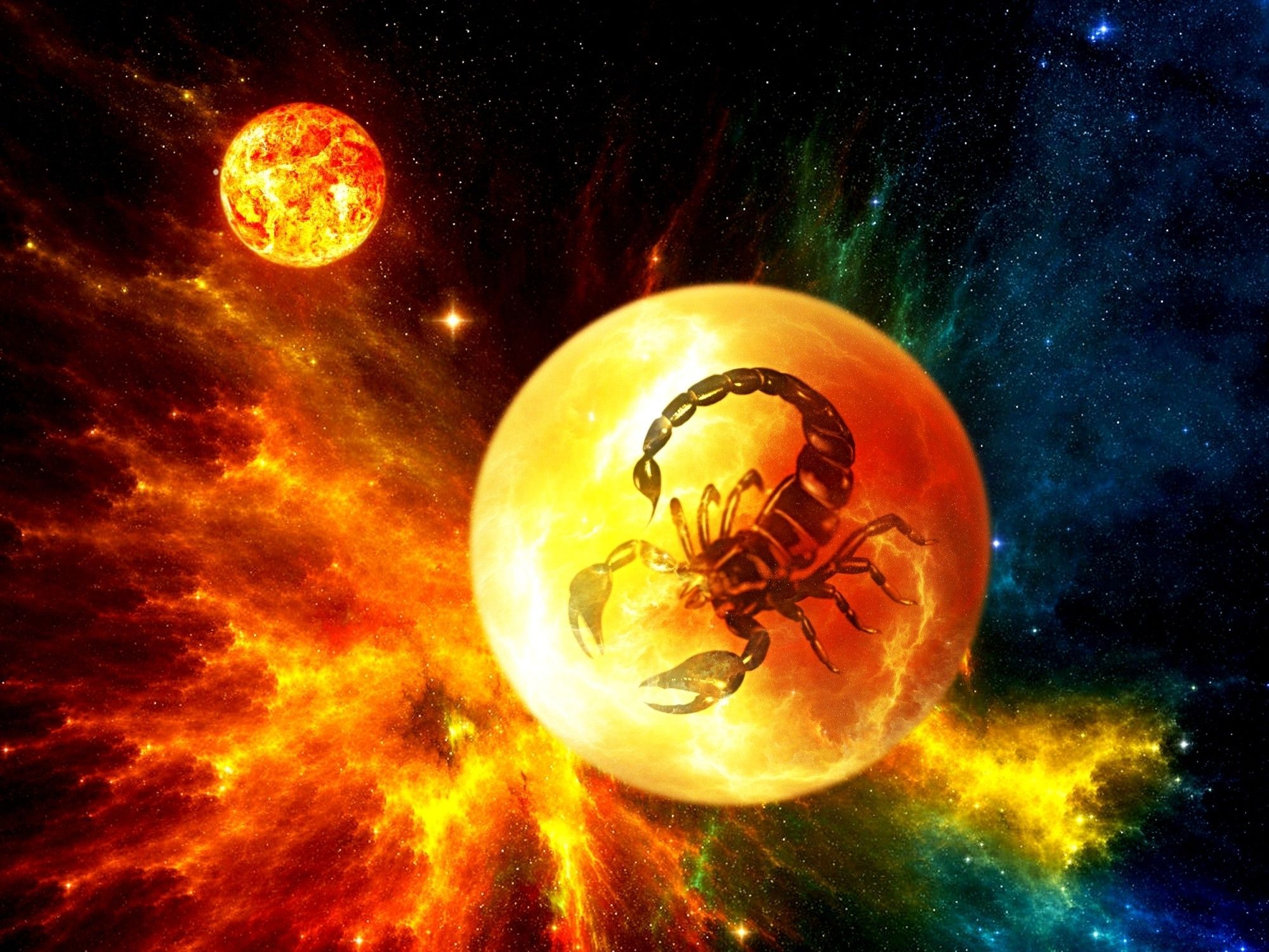Digital art scorpions scorpio sci fi zodiac planets cg nebula