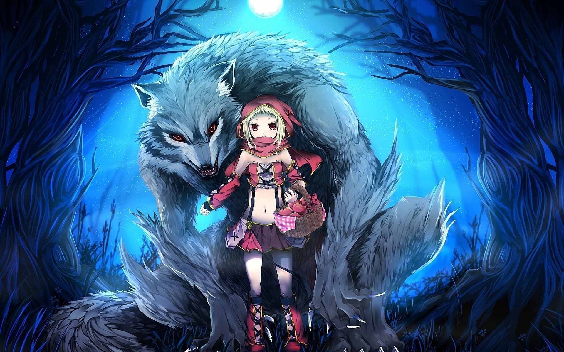 Little Red Riding Hood And The Wolf ANimated Wallpapers