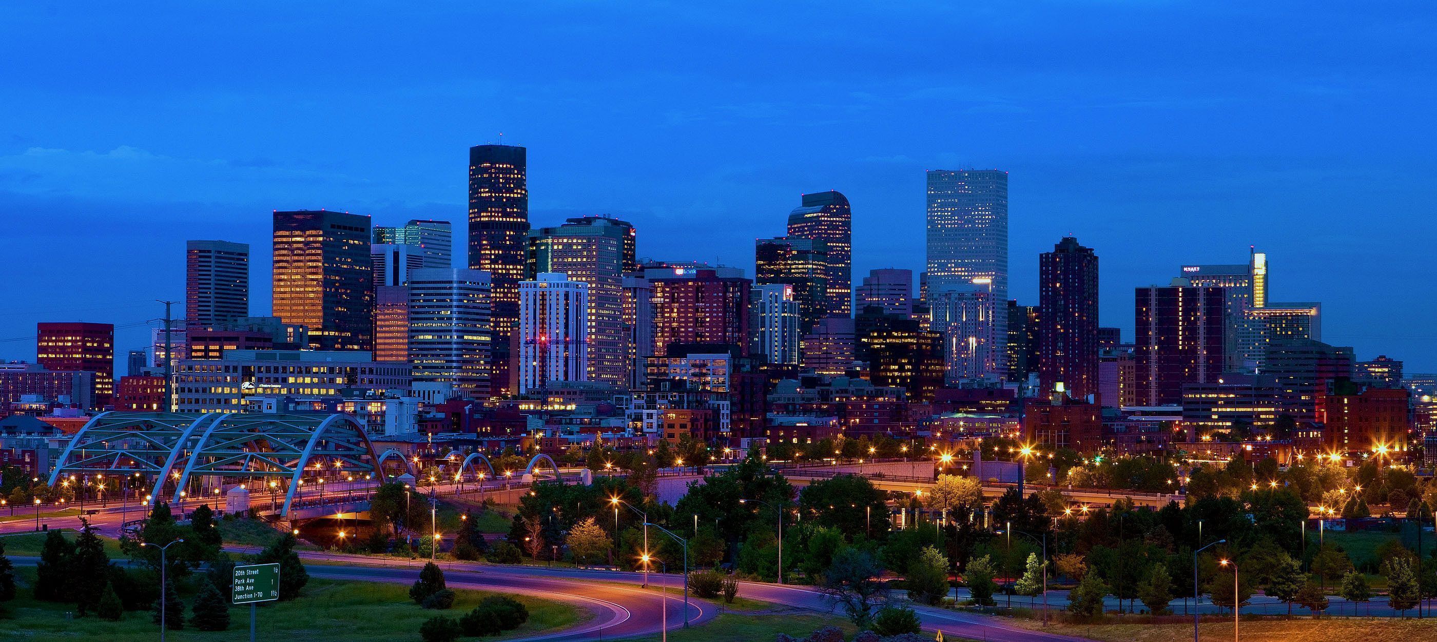 Denver Colorado Skyline At Night Wallpaper