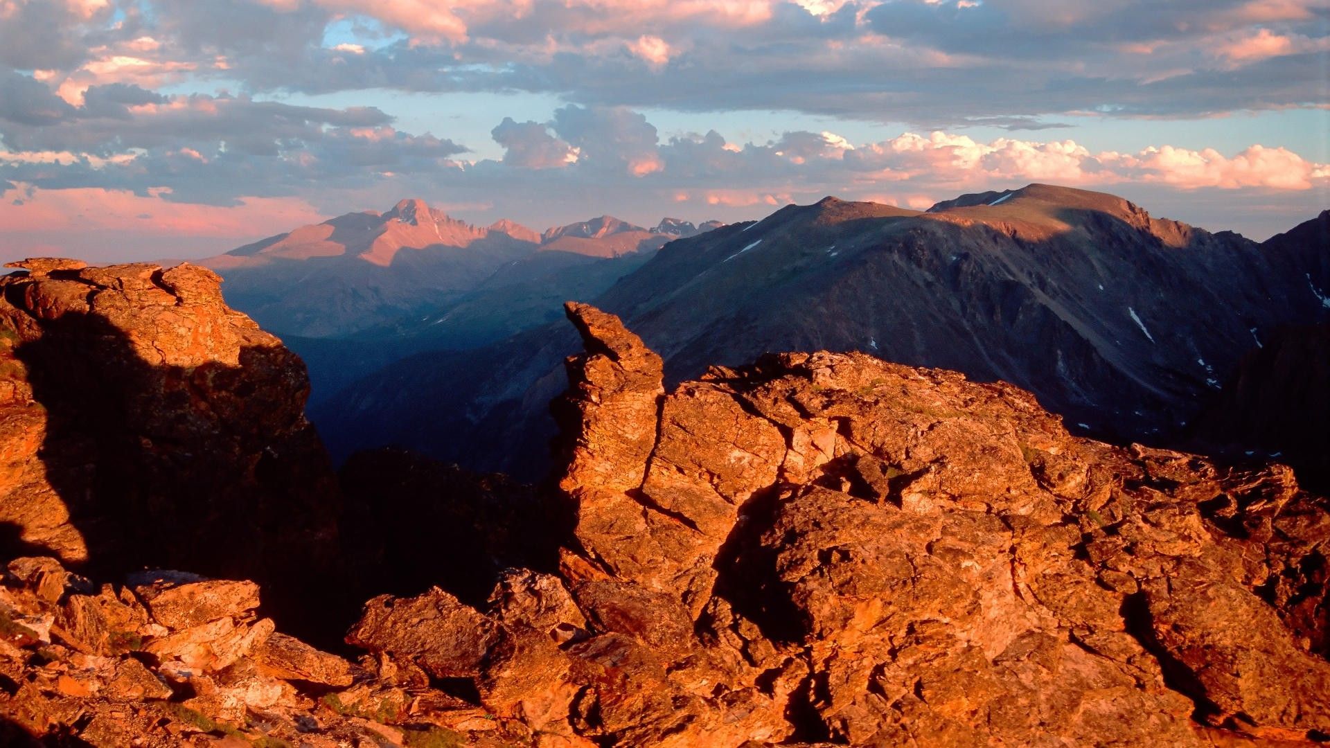 Sunset Mountains Landscapes Peak Colorado National Park Rocky ...