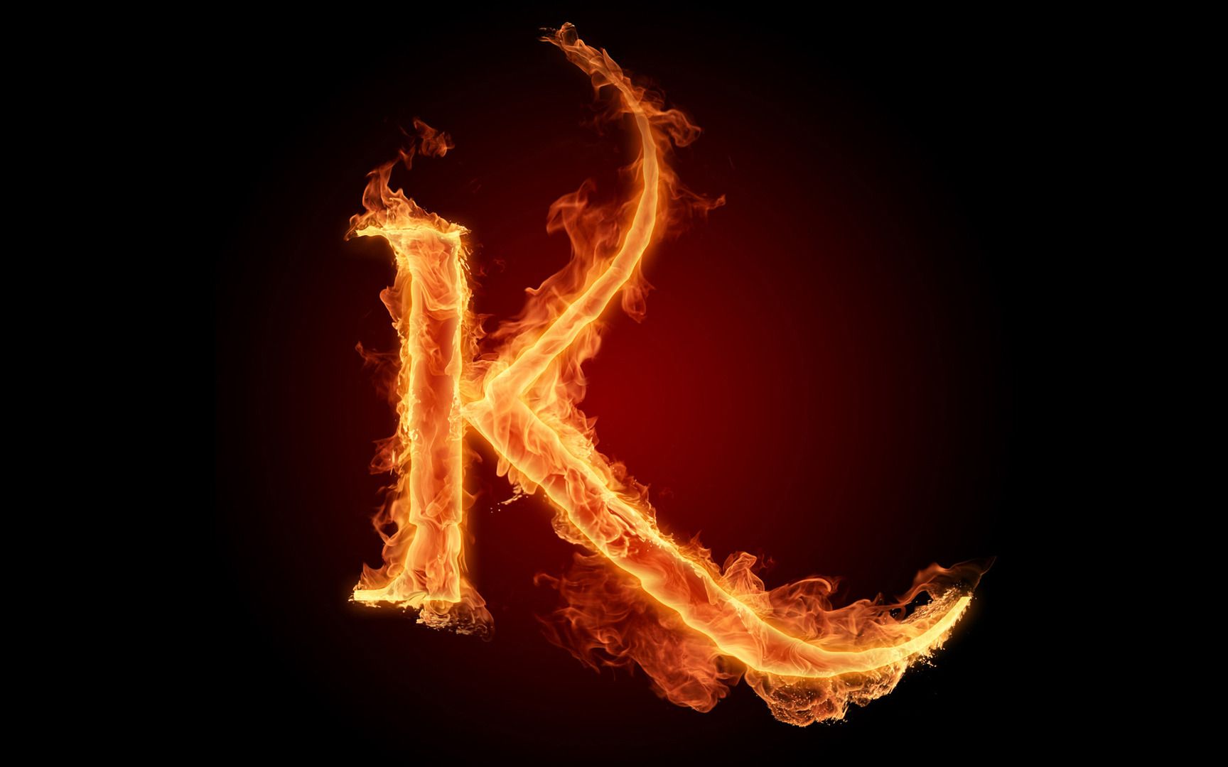 Flaming letter K wallpaper - Free Wide HD Wallpaper