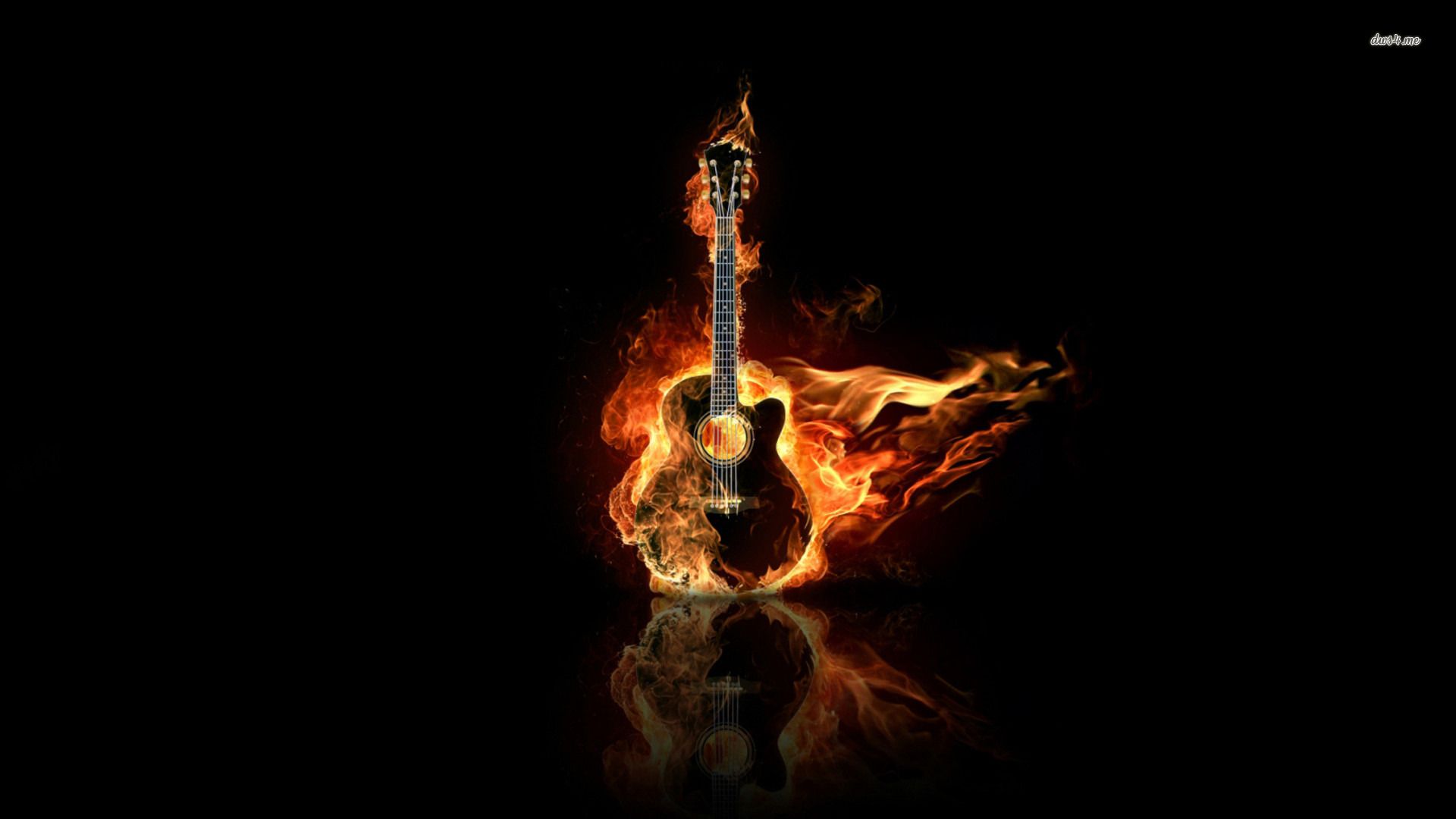 Flaming Guitar Wallpaper Music Wallpapers