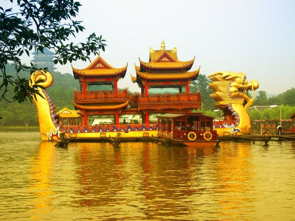 Wallpapers Dragon Boat Lake Hangzhou West China World City ...
