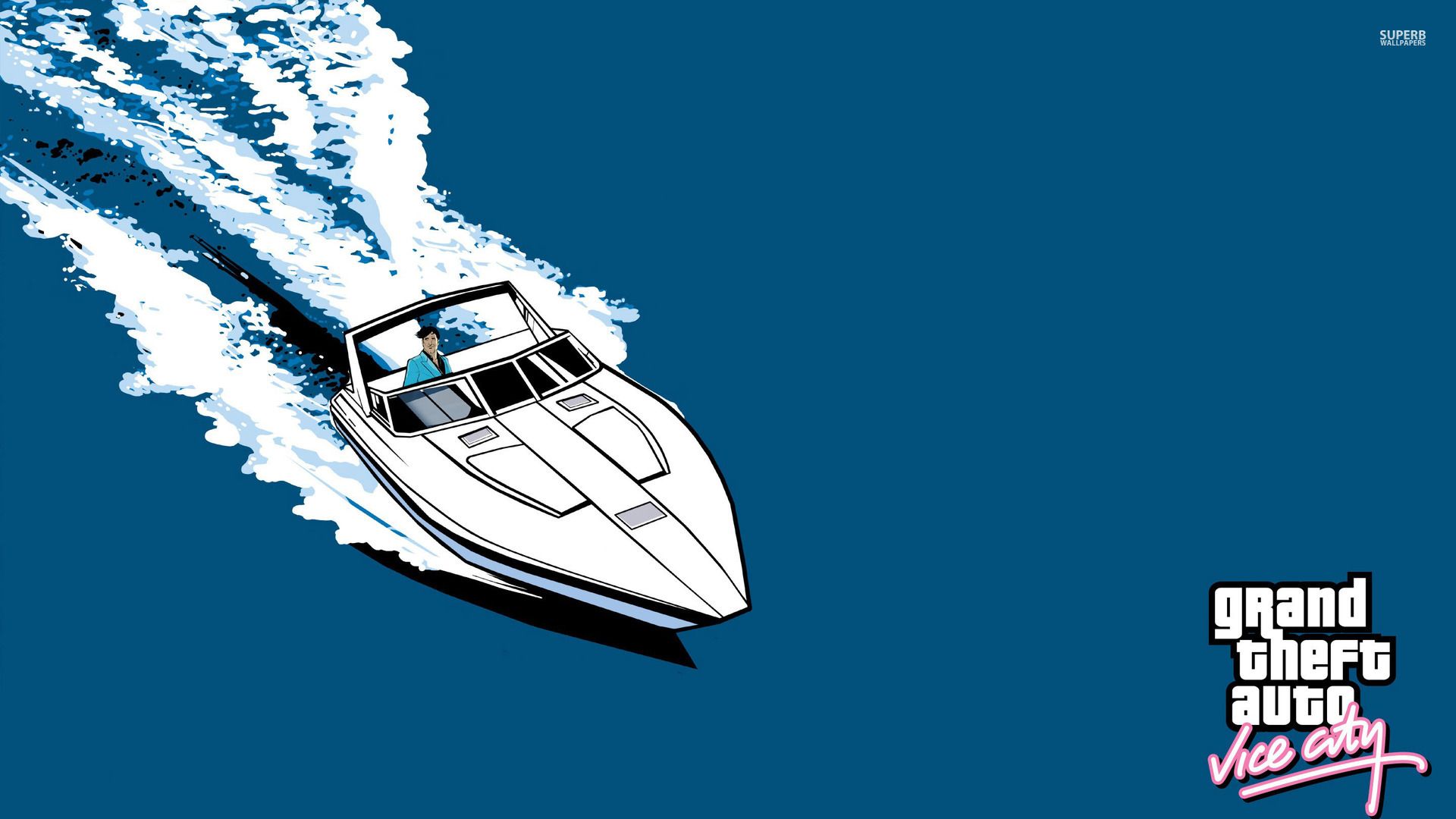 Yacht ride in Grand Theft Auto Vice City wallpaper - Game