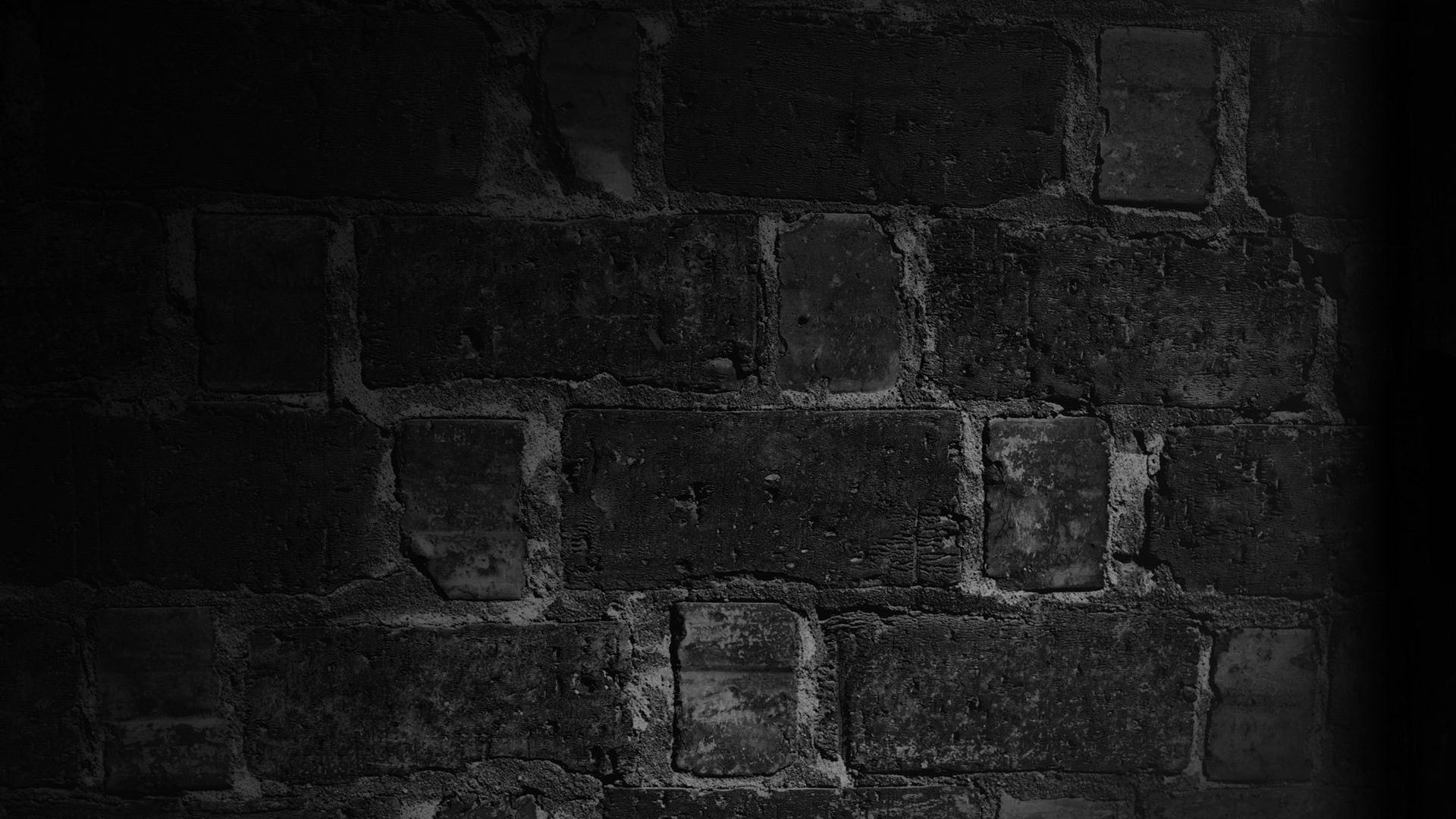Download Wallpaper 1920x1080 Wall, Brick, Texture, Shadow, Black