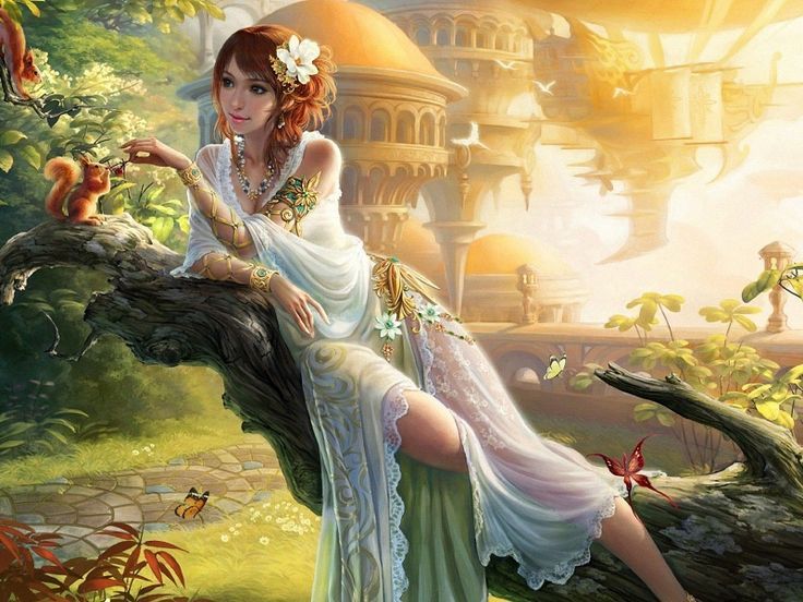 Asian Fairy Posing On A Tree HD Wallpaper on MobDecor http / / www