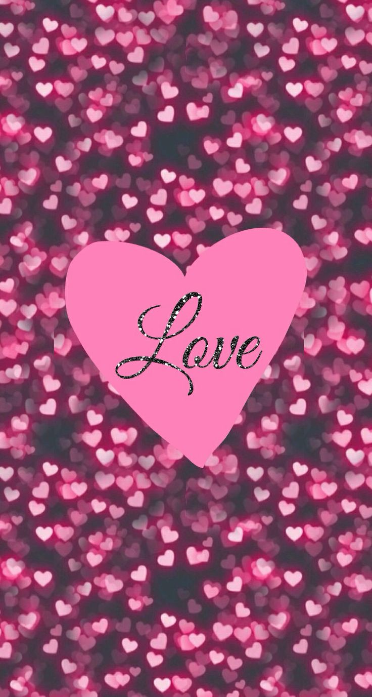 Love - iPhone wallpaper - it says it all... Pink hearts ...