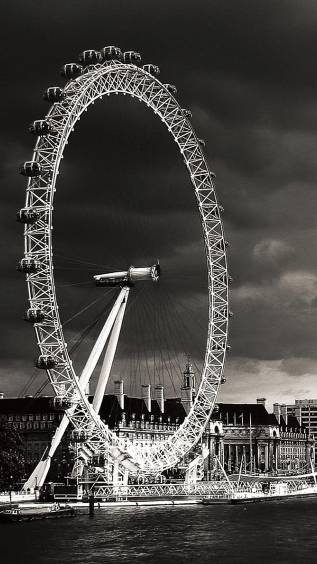 Architecture iPhone 6 Plus Wallpapers - London Eye Black And White ...
