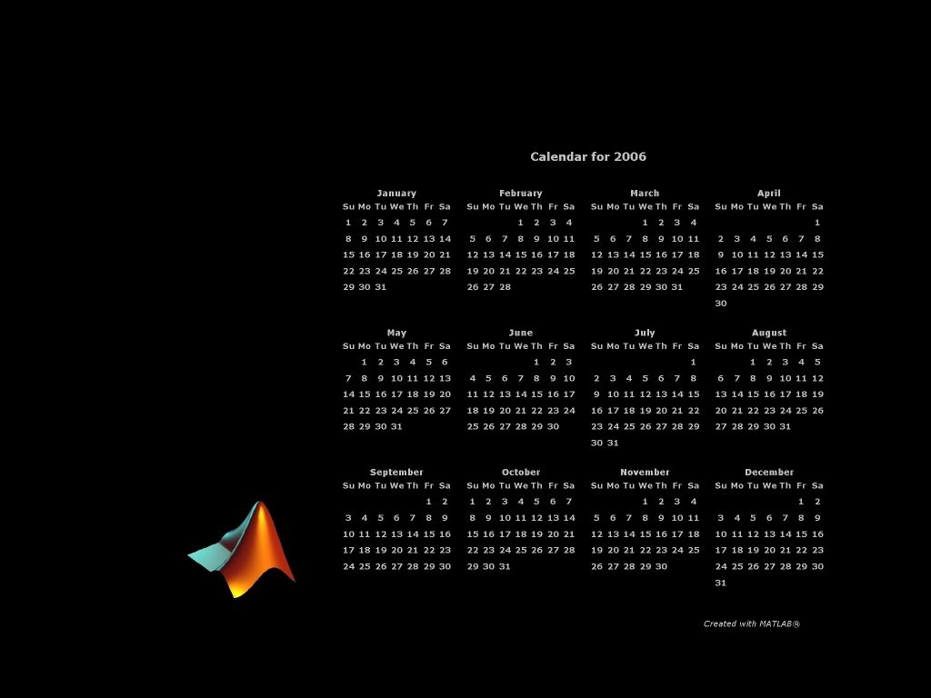 Calendar Wallpaper - File Exchange - MATLAB Central