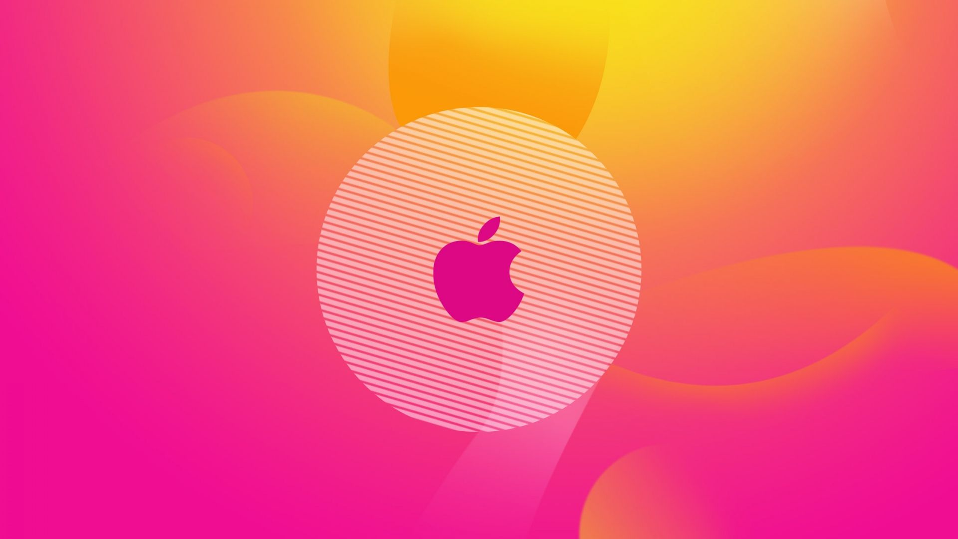 Download Wallpaper 1920x1080 Apple, Logo, Pink, Bright Full HD ...