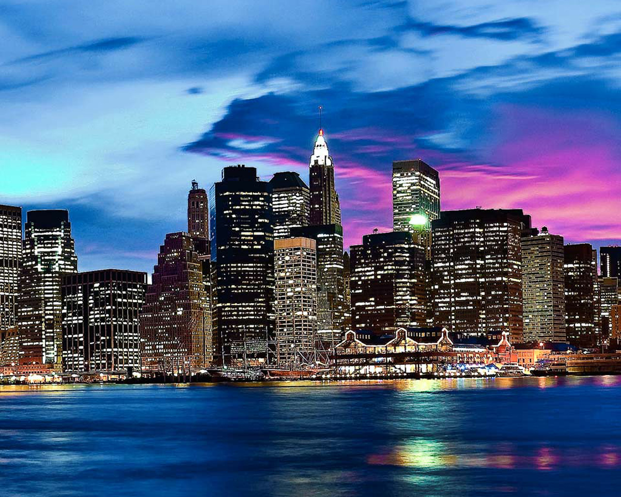 New York Skyline Colors 1280x1024 wallpaper