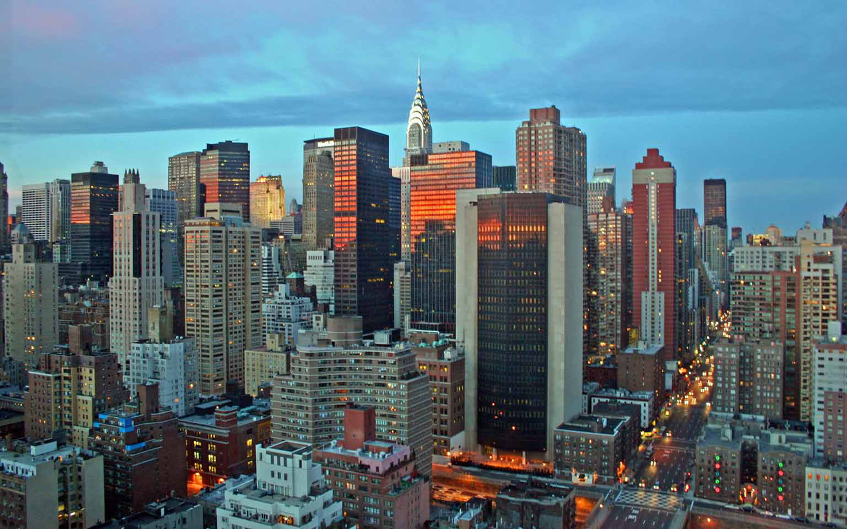 New York Evening Skyline wallpaper