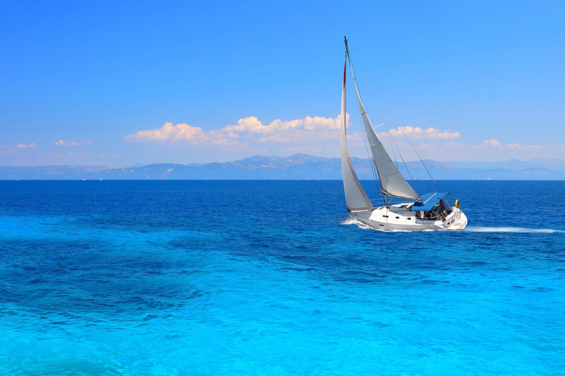 Ocean the wind the sails the way yacht wallpaper | 2400x1600 ...