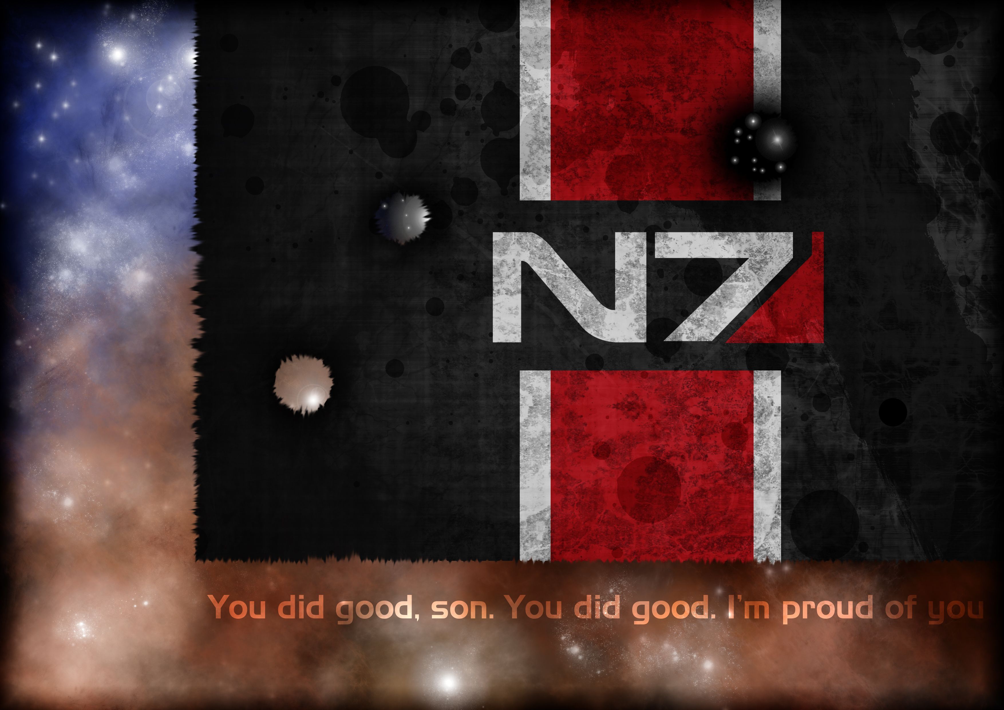 An homage to N7 - wallpaper I did this evening : masseffect