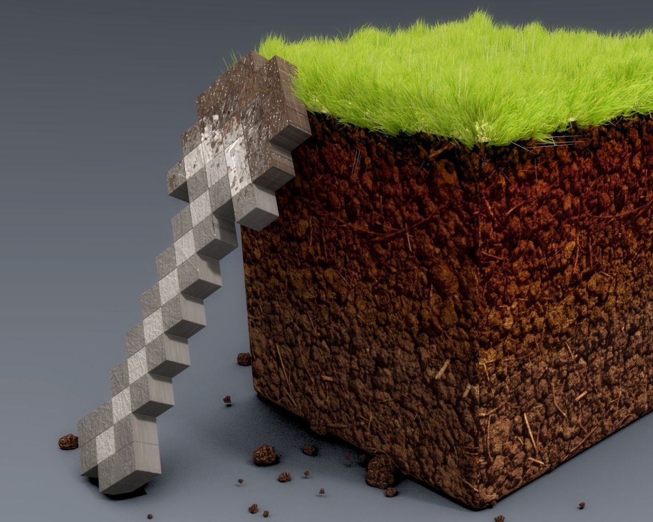 Download Wallpaper 1280x1024 Minecraft, Ground, Grass, Cube ...