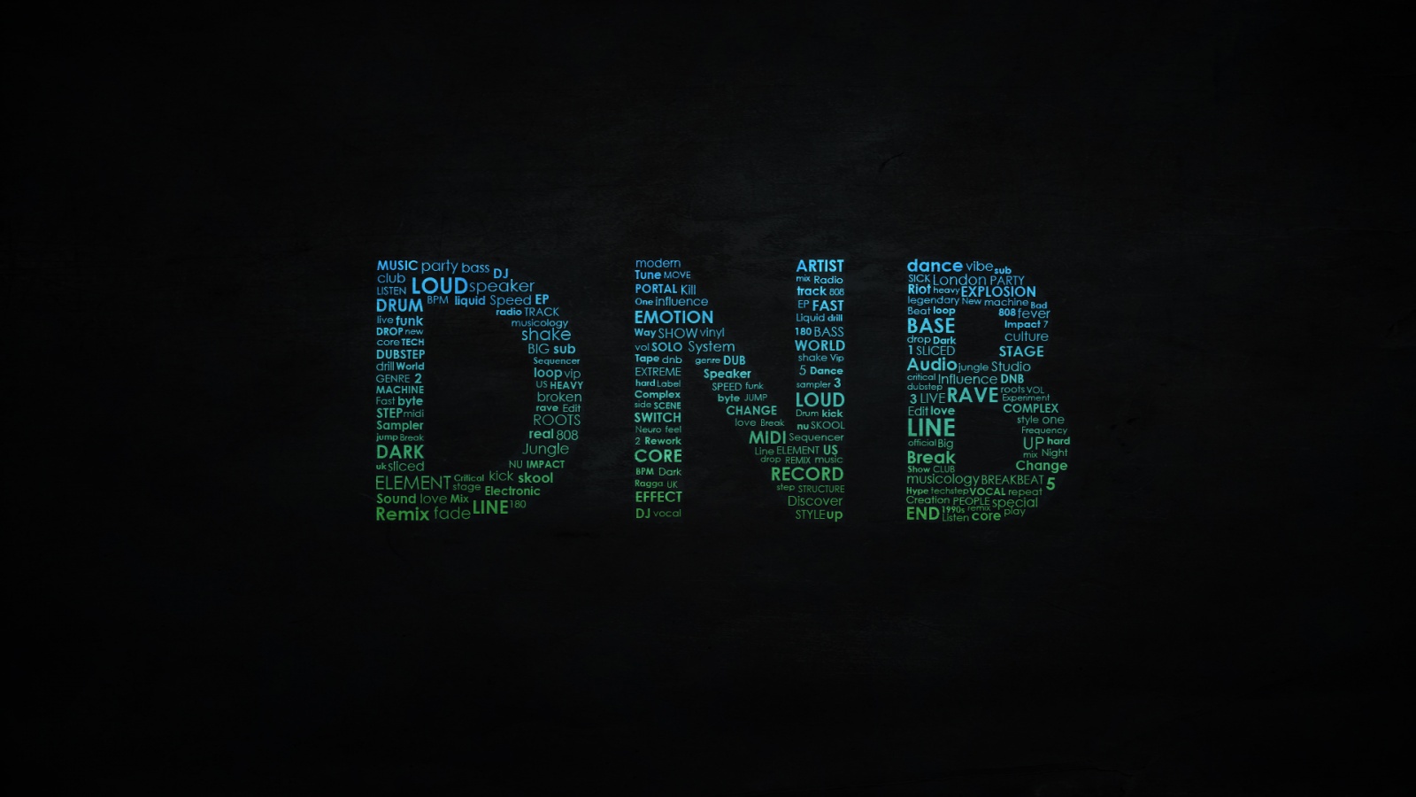 1600x900 DnB Typography wallpaper, music and dance wallpapers