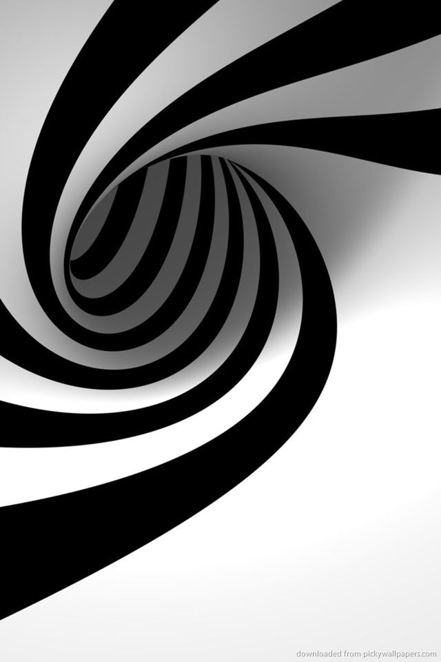 Download 3D Black And White Twirl Wallpaper For iPhone 4