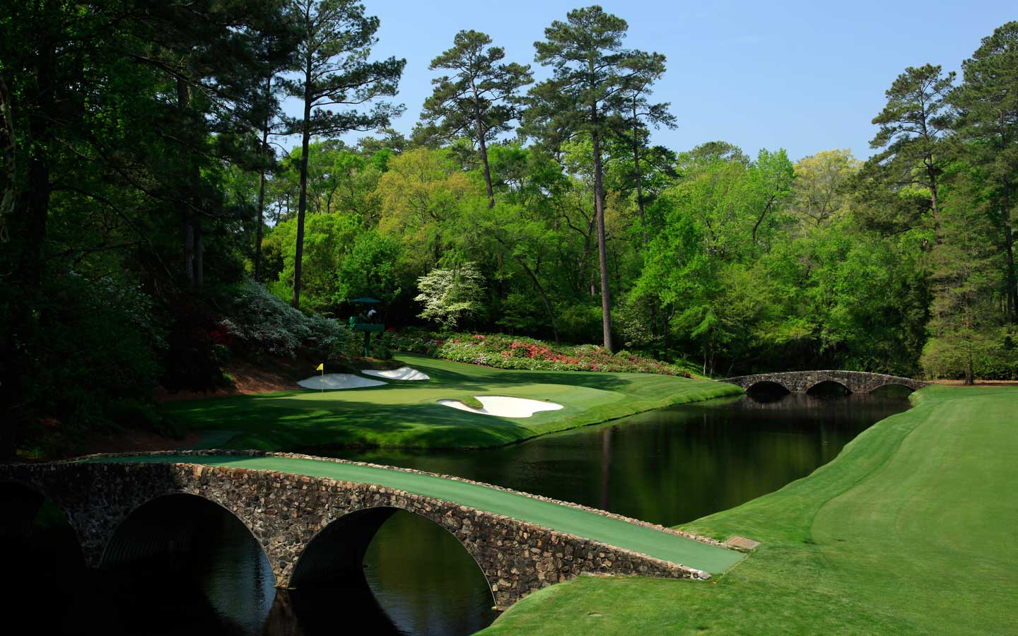 Download Take in the beauty and tranquillity of Augusta National Golf  Course on your iPhone Wallpaper  Wallpaperscom