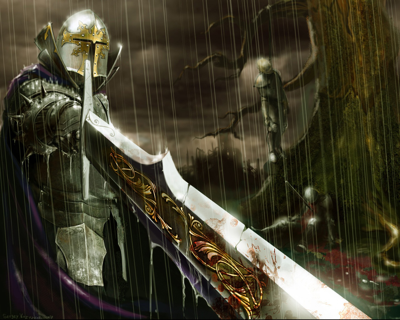 Knight Warrior Rainy Night wallpaper from Warriors wallpapers