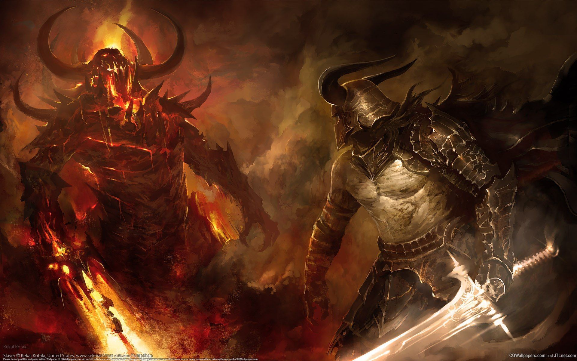 Demon vs knight wallpaper 1920x1200 - - High Quality and other