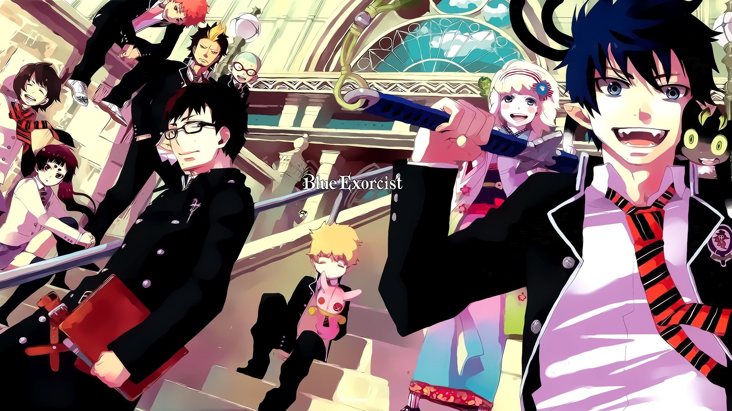 Download Wallpaper 2560x1440 Ao no exorcist background, Anime ...