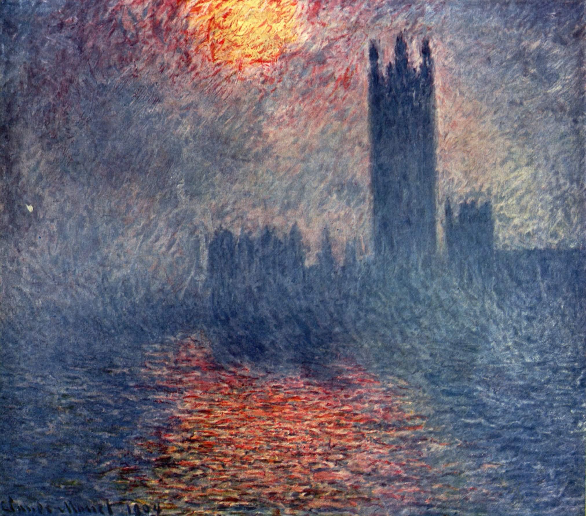 The Parliament Of London At Sunset By Monet Wallpaper for Desktop ...