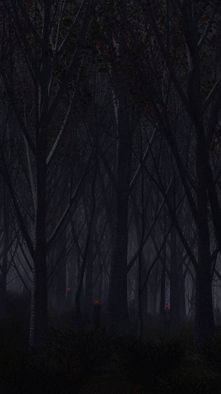 Download Wallpaper 750x1334 Forest, Trees, Background, Dark iPhone ...