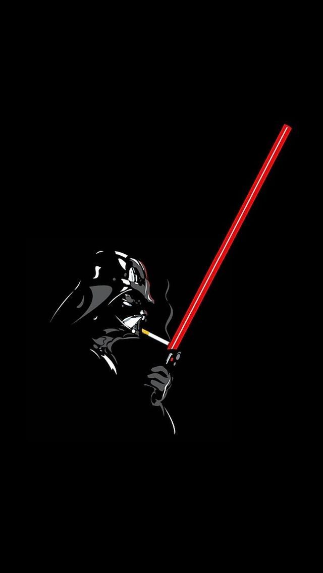 Dark Vader lighting a cigarette iPhone 5 Wallpaper (640x1136)