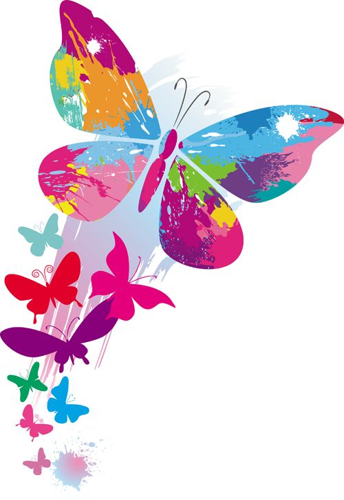Set of Vector Colorful Butterflies background 01 - Vector ...