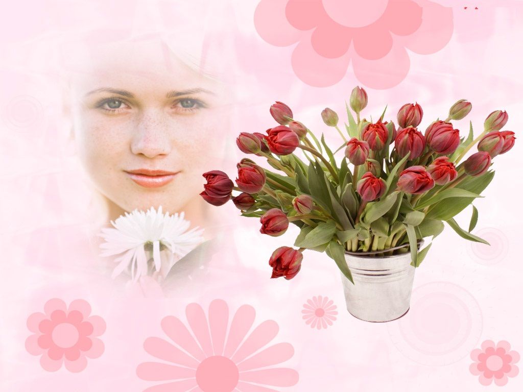 Free Beauty Flower Women Day Frame Backgrounds For PowerPoint ...